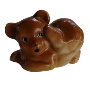 Vintage Teddy Bear Cotton Ball Dispenser Occupied Japan